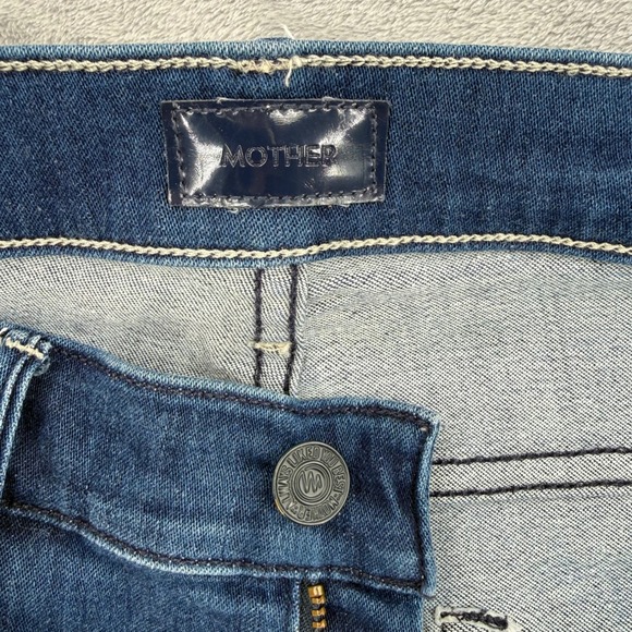 Mother The Hustler Ankle Fray Jeans Blue High Rise Flare Women's Sz 28 - Picture 5 of 16